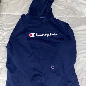 navy blue champion sweatshirt